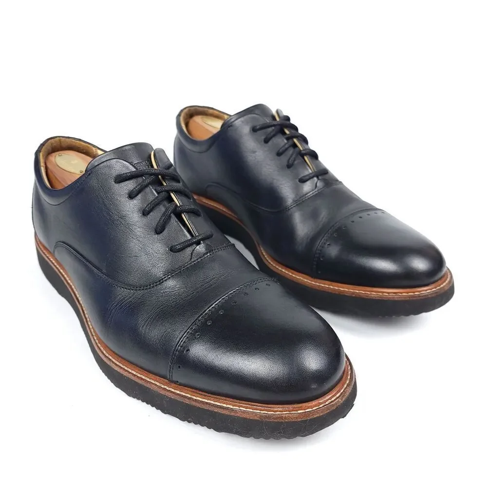 SAMUEL HUBBARD Market Cap Toe Oxford Dress Shoe Old Money Quiet Luxury 11W Black